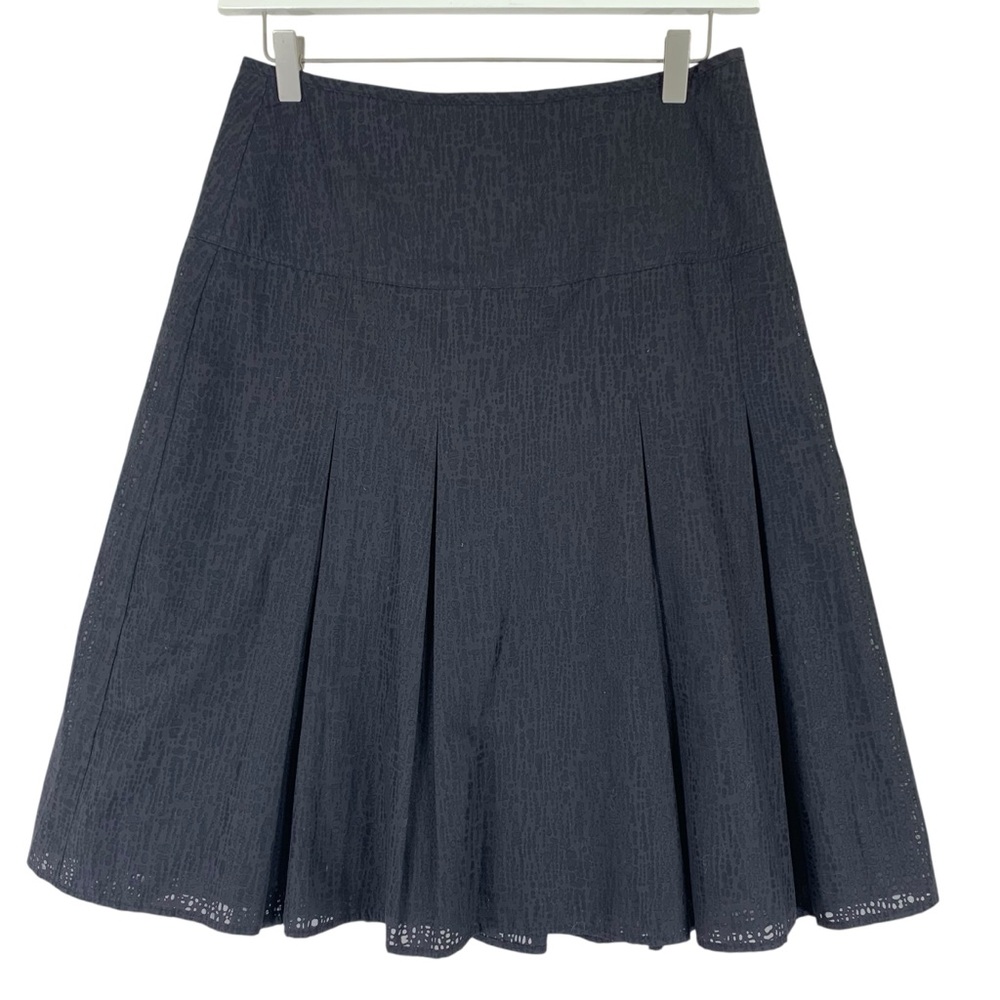 Elegant Black A-Line pleated Skirt by Laura Petite size 6